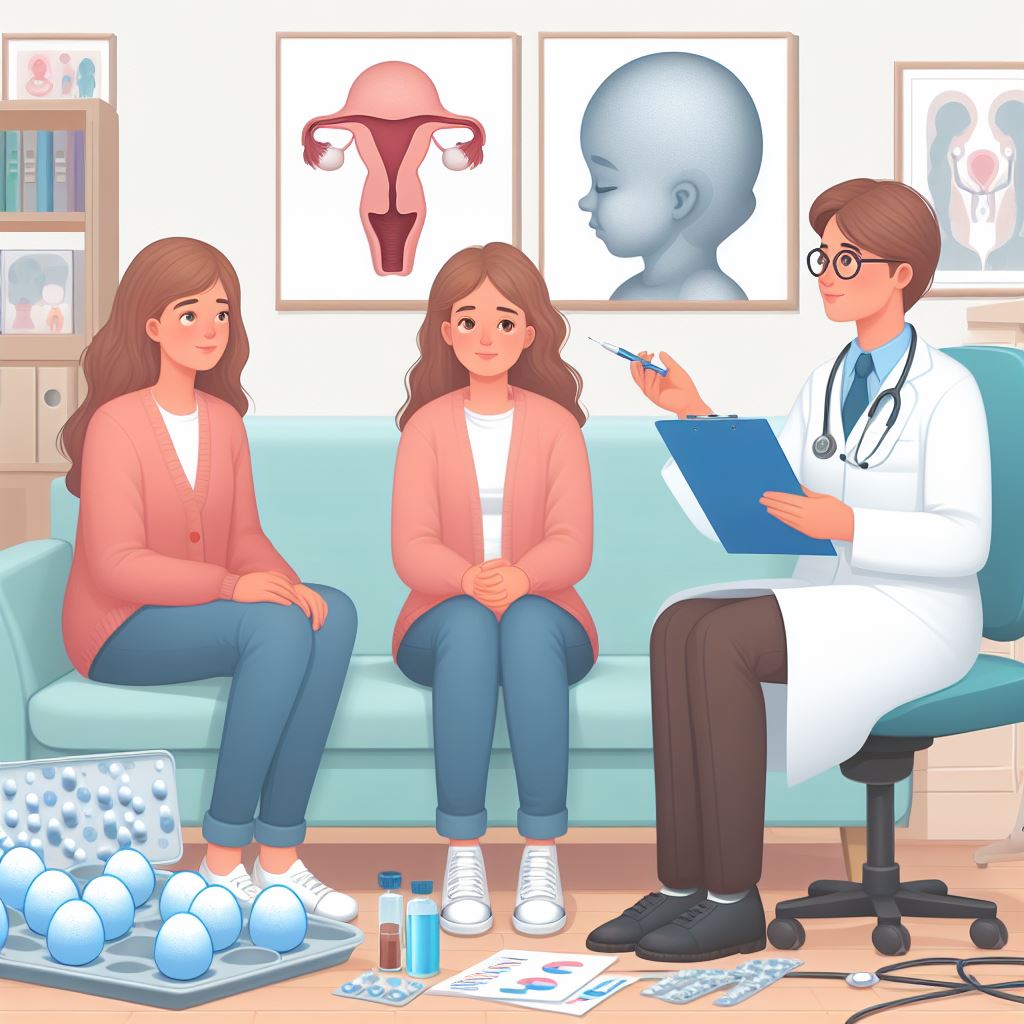 Doctor explaining about infertility to a girls