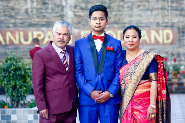 First test tube baby in Nepal : Om mani tamang with his parents